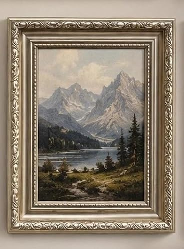 A3 (420x297mm) Silver Poster Frame, 42x29.7cm Shabby Chic Ornate, Vintageen Picture Frame, Large Silver Photo Frame for Posters, Prints, Artwork, Photos & Jigsaw Puzzles