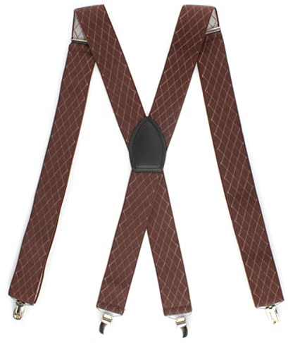 hängslen för herrbyxor, Lådförpackning Vuxna herrhängslen, byxremmar, elastiska remmar Herrhängslen Retikulärt tryck(Brown)