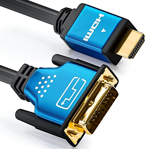 deleyCON 5m HDMI till DVI-Kabel Hög Hastighet - 1080p Full-HD 3D Ready - HDMI till DVI Monitorkabel