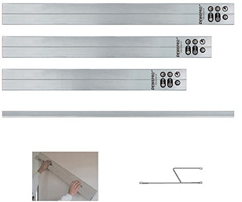DEWEPRO® H-Profil HA-Profil Aluminium Kartätsche 3er Set - Abziehlatte - Richtscheit - Putzlatte - Längen: 100cm, 150cm und 200cm (1m, 1,5m und 2m)