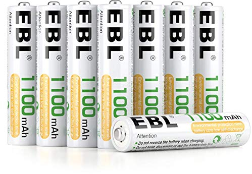 EBL 1100mAh AAA Ni-MH Pilas Recargables de 1,2V para los Equipos Domésticos con Estuches de Almacenamiento (8 Piezas)