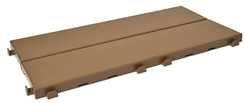 Dalles en plastique avec effet bois 37,7 x 18,6 cm pour intérieur, extérieur et jardin, très polyvalent et auto-verrouillable. Couleur beige. LA BOÎTE CONTIENT 14 PIECES (CA 1 M2)