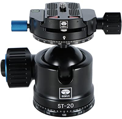 SIRUI ST-20 Ball Head, Stable Panorama Ball Head for Tripod, Cameras, Professional Low-gravity Head, Arca-Swiss Compatible, with QR Plate, Independent Locks, 35kg/77.16lbs Load