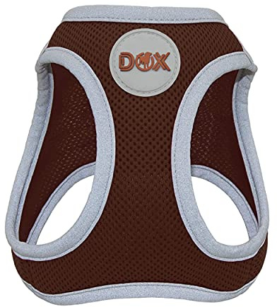 DDOXX Harnais Chien en Air Mesh Réfléchissant à Enfiler - Harnais Anti Traction pour Chien, Chat et Chiot de Petite et Moyenne Tailles - Harnais Chat - Marron, XL - Diverses Couleurs Disponibles