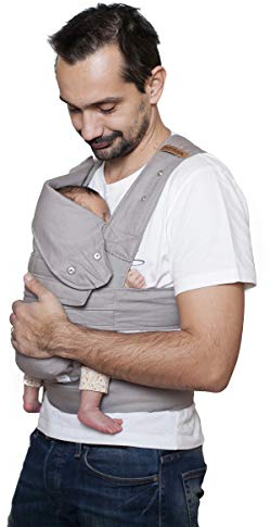marsupi Breeze Babytrage - Babys und Kleinkinder bis zu 15 kg - Baby Erstaustattung - Klett-Verschluss - Leicht und Luftig-Light Grey L