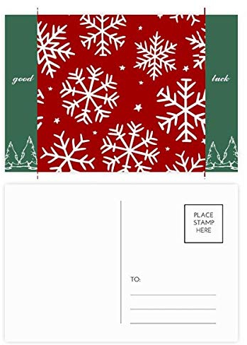 Weihnachts-Postkarten-Set, Schneeflocke, Rot, 20 Stück