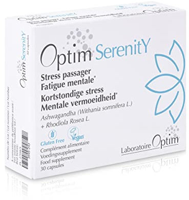 Ashwagandha - Rhodiola rosea Anti Stress Naturale Integratore 30 Capsule vegan | Calma, Serenità, Sonno Riposo, Ansia, Stanchezza, Umore | Optim Serenity