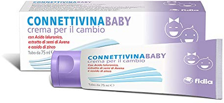 Fidia Farmaceutici ConnettivinaBaby - Crema per il Cambio, Tubo da 75g, con Acido Ialuronico, Estratto di Semi di Avena e Ossido di Zinco