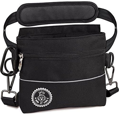 HUND IST KÖNIG Leckerlietasche für Hunde mit Einhand-Magnet-Verschluss, 2 Zip-Fächer, herausnehmbare Innentasche, Leckerlibeutel für Hunde fürs Gassi & Hundetraining, inkl. Trainings-eBook