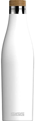 SIGG Meridian White Trinkflasche (0.5 L), schadstofffreie und auslaufsichere Trinkflasche aus Edelstahl, Isolierflasche für kalte und heiße Getränke