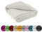Coperta in maglia, calda e morbida, certificazione OEKO-TEX, 140 x 190 cm, colore bianco lana