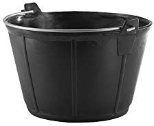 RED HOG Flexi Mauerwerkseimer Hochleistungsflexibler Eimer mit Griffbehälter für Haus, Garten, Gebäude, Superstark, Mehrzweck, Verstärkungsrippen, Rissbeständig, Haltbarkeit: 50 kg, Schwarz (14 L)