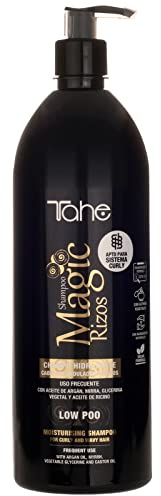 Tahe Magic Rizos Champú Hidratante Low Poo para cabellos rizados y ondulados, apto para Método Curly (1 l (Paquete de 1))