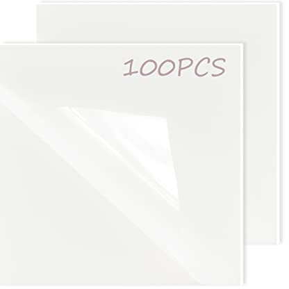 100 Blätter Transparente Haftnotizen, Transparent Sticky Notes Set, Wasserfest Wiederbeschreibbar Durchsichtige Selbstklebende Notizzettel PET Transparent Klebezettel Papier Für Büro Schule Zuhause