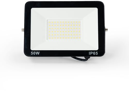 B·LED BARCELONA LED - Proyector LED exterior 50W - 95lm/W - IP65 - Negro - Blanco Cálido