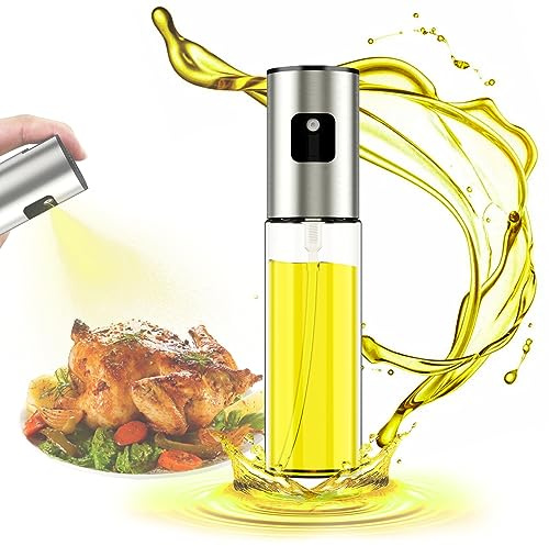 Oavostd Premium Olive Oil Sprayer for Cooking, 1 Pack Food-grade Olive Oil Spray Bottle with 304 Stainless Steel, 100ml Olive Oil Mister Spray Bottle for Cooking, Perfect for Salad, BBQ, Baking