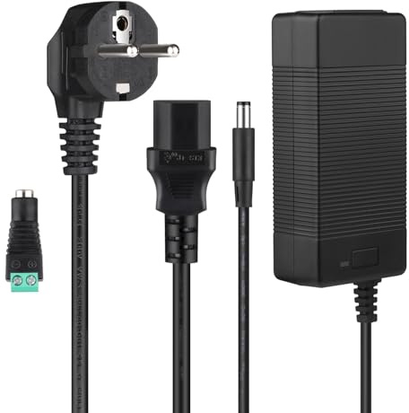 Adattatore di alimentazione da 60 W, trasformatore adattatore di corrente AC100-240 V, 50/60 Hz a DC12 V, 5 Amp, con connettore di uscita DC da 5,5 x 2,1 mm, per striscia di luci LED, telecamera CCTV