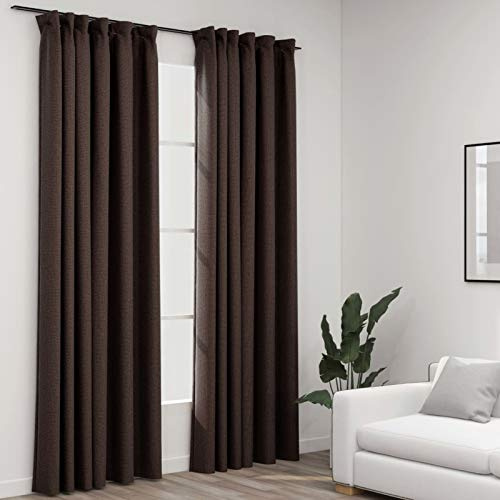 Homgoday Tende Oscuranti con Ganci Effetto 2 pz Talpa 140x245 cm, Mobili per Casa Interno Esterno Soggiorno Camera da Letto