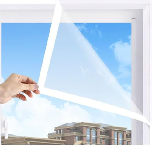 Aislante Para Ventanas Correderas-Lona Transparente A Prueba De Viento Y PelíCula Aislante InstalacióN Sin Perforaciones Para Ventanas De Dormitorio,white 160x180cm