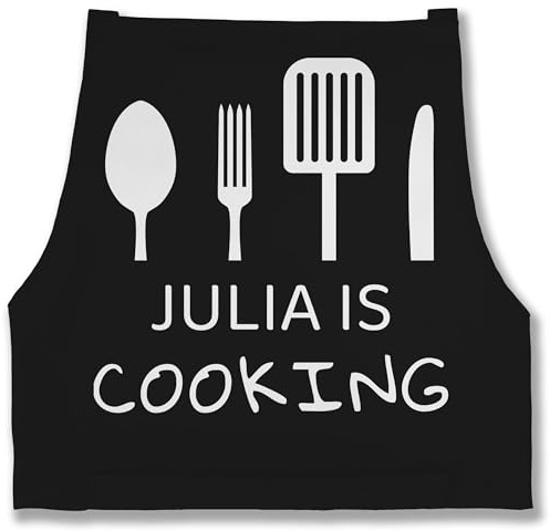 Geschenk mit Namen personalisiert by Shirtracer - Schürze - Kochschürze - Cooking mit Name