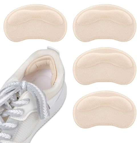 Sibba 2 Paia Cuscinetti per Tallone Inserti Autoadesivi per Scarpe Troppo Grandi Anti-Vesciche Protezioni Tallone Riutilizzabili Donne Uomini Migliorano la Vestibilità delle Scarpe Beige