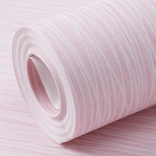 Anttyscar Mix Plain Thick Textured Wallpaper Free No Match Striped Wallpaper for Adults Kids Bedroom Living Room Lounge TV Backdrop Hallway and Stairs Blush Pink