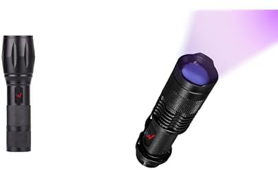 W WONDER FULL ENERGY - Pack 1 Lampe de poche 150 lumens, IP44, 3 modes d'éclairage + 1 Lampe Ultra Violet 395nm, IP44