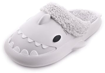 R-ISLAND Pantuflas de mujer,Pantuflas tiburon,Adulto,Hecho con EVA,Antideslizante,Comodo genial para Casa,Salon..(Gris 36/37)