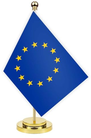 Drapeau de bureau de Union européenne,Petite bannière intérieure UEde 12 pouces,Petite décoration d'impression pour la table de salle de classe de bureau à la maison Desk european union