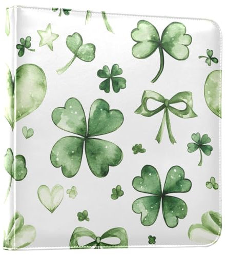 Fotoalben, selbstklebend, 10,2 x 15,2 cm, PU-Leder, Erinnerungsbuch für Abschlussfeier, Jahrestag, Hochzeit, grünes Kleeblatt St. Patrick's Day