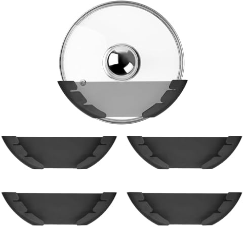nuluxi 4 Stück Topfdeckelhalter Wand Set, Topfdeckelhalter Deckelhalter Wand Kunststoff Topf Abdeckung Halterung Kunststoff Topf Abdeckung Halterung für 15-32 cm Große Pfannendeckel