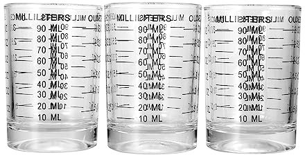 BESTOYARD 3pezzi Misurini Graduati Trasparente Per Caffè e Latte Strumento Da Cucina Pratico Con Scala Per Misurazione Precisa Facile Da Pulire e Conservare