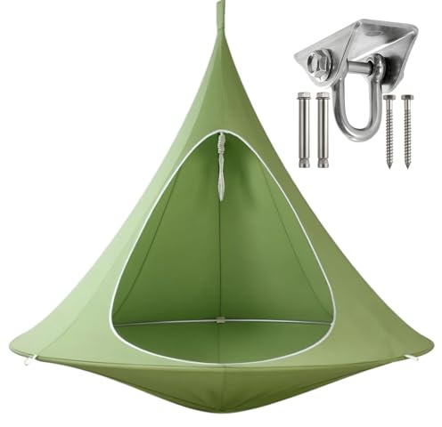 Rundschaukel – Hängezelt Outdoor Tragkraft 100–200 Kg, Hängesessel für Drinnen, Aufhängeset Inklusive Edelstahlhaken – Schaukelstuhl,Grün,1 * 1.1m/39 * 43in