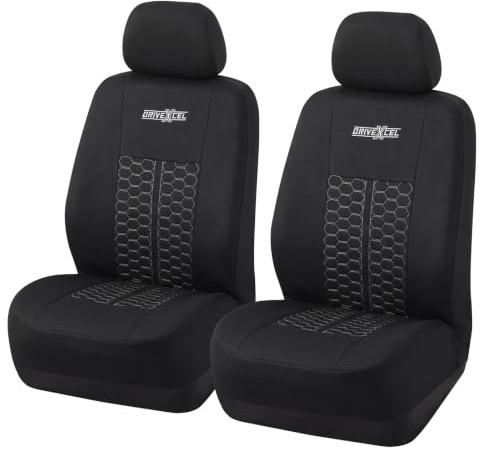 TOYOUN Autositzbezüge Set für die Vordersitze, Vordersitzbezüge Universal Schonbezüge Autositz Vorne 2er Sitzbezüge Auto Schwarz Weiß