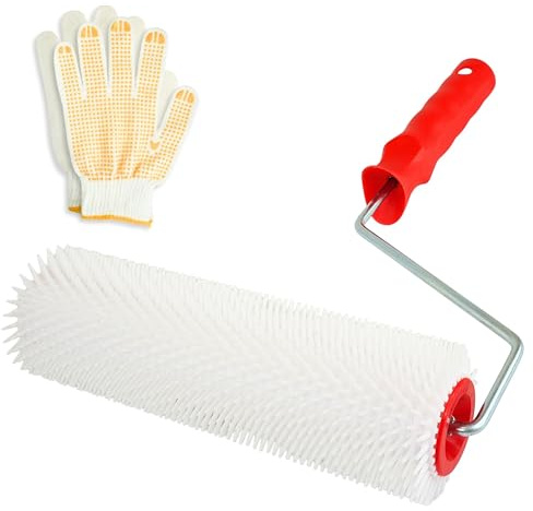 V VEJK® Stachelwalze Ausgleichsmasse 23 cm – Entlüftungswalze & Entlüftungsroller für Bodenbeschichtung, Epoxidharz & Bodenausgleichsmasse (Stachelwalze)