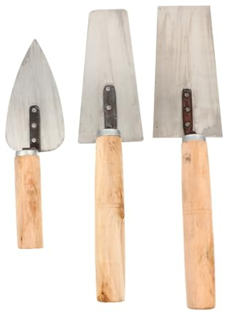 ELAYARD Set de Truelles de Maçon Acier Inoxydable avec Manche Outils pour Enduire Niveler et Réparer la Maçonnerie Kit Professionnel pour Plâtrier avec Design Antidérapant Ergonomique