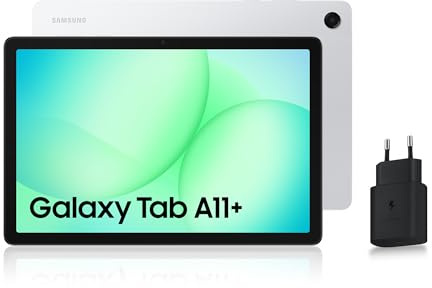Samsung Galaxy Tab A11+ WiFi 11 256Go, Tablette Android IA, Design Fin et Épuré, Écran 90Hz, RAM 8 Go, 4 Haut-Parleurs, Dolby Atmos, Argent, Chargeur Secteur Rapide 25W Inclus, Version FR