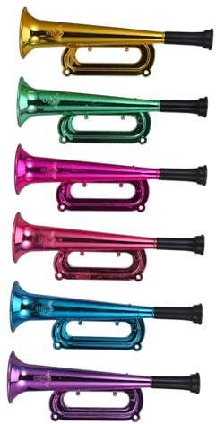 POPETPOP 12 piezas Trompetas de Juguete de Plástico Reutilizable para Fiesta Infantil Instrumentos Musicales de Animación Bocinas de Ruido Seguras para Cumpleaños y Eventos Deportivos