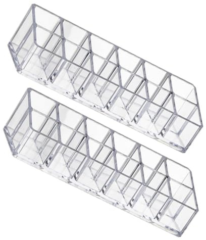 MOTHNUR 2 piezas Organizador Lápiz Labial Transparente Soporte Plástico Duradero para Labiales y Brillo Labios Exhibidor Cosmético para Almacenamiento Maquillaje Fácil Acceso