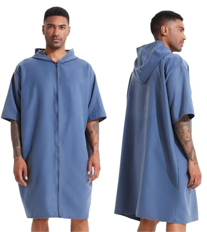 Pahajim Surf Poncho mit Kapuze Mikrofaser Badeponcho für Damen Herren Schnelltrocknend Saugfähig Handtuch Poncho für Strand,Umkleidehilfe,Wassersport