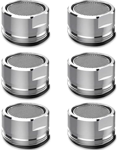 KNUIUYY 6 Piezas Aireador para grifo, Acero Inoxidable Filtro, Atomizador Grifo Adaptador, Ahorro de agua con boquillas de fácil, Filtro regulador de Cabezal y Boquilla para Cocina Baño M24