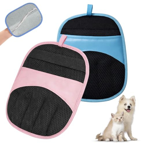 SurPse 2-Pack Pet Hair Remover Glove, Magic Brush Pet Hair，Flexible Pet Hair Glove for Dogs and Cats, Effective Pet Hair Removal Mitt for Clothes, Sofas, Beds and Furniture Cleaning
