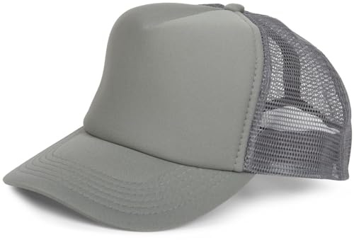 styleBREAKER nätkeps med 5 paneler, truckerkeps, baseballkeps, justerbar, unisex 04023007, Mörkgrå, En Storlek
