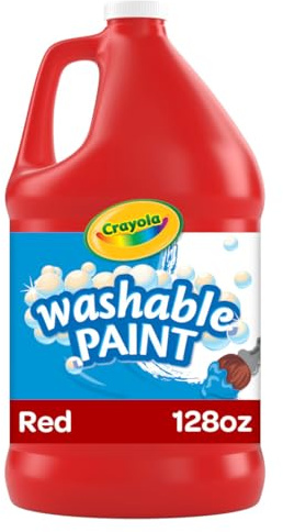 Crayola Washable Red Paint, 1 Gallon Size, Painting Supplies in Bulk