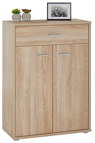 CARO-Möbel Kommode Sideboard Schrank Tommy in Sonoma Eiche, Anrichte Highboard mit Schublade und 2 Türen