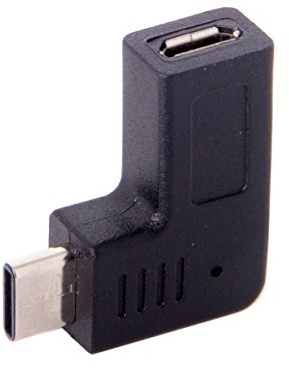 Cablecc Adaptateur de données USB-C mâle vers micro USB 2.0 femelle 5 broches coudé à 90 degrés