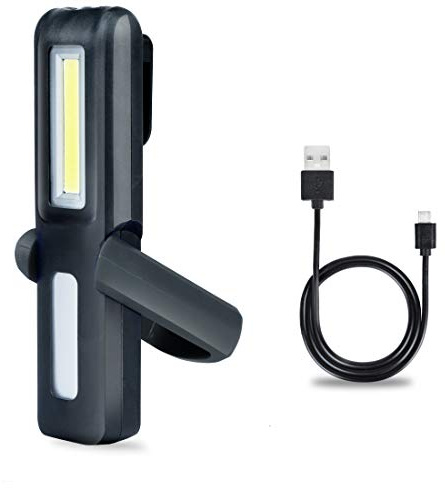 htbakoi Lampe Mecanicien LED Rechargeable Lampe de Travail COB Portable Rechargeable USB Lampe Torche à LED avec Aimant Noir