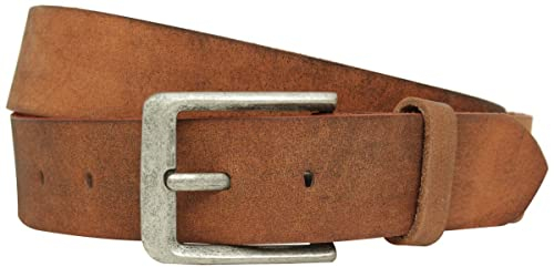 Gusti Ledergürtel Damen – Lane Hochwertiger Gürtel Damen Leder Braun im Vintage Design – Echtes Büffelleder mit edler Metallschnalle 95 cm