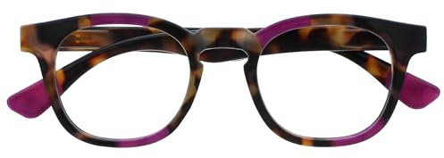 OPULIZE Ava Lesebrille Schmeichelhaft Abgerundet Rahmen Federscharniere Kratzfest Braun Schildpatt Lila Herren Damen R62-5 +1.00
