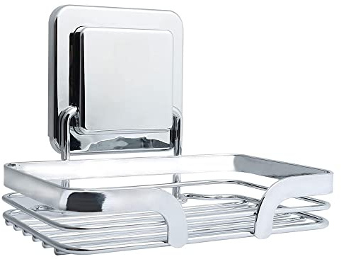 Porte-savon à ventouse puissante, en acier inoxydable, résistant à la rouille, support pour savon éponge pour douche, salle de bain et évier de cuisine sans perçage